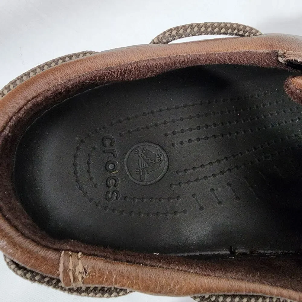 Crocs Mens Camo Leather Islander Pitcrew Sport Clogs Advantage Max 4 HD Size 11